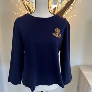 Ralph Lauren Top with Gold Logo - L
